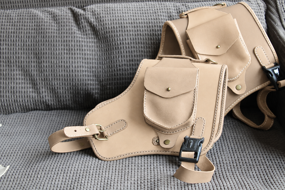 Premium Leather Dog Harness in Beige