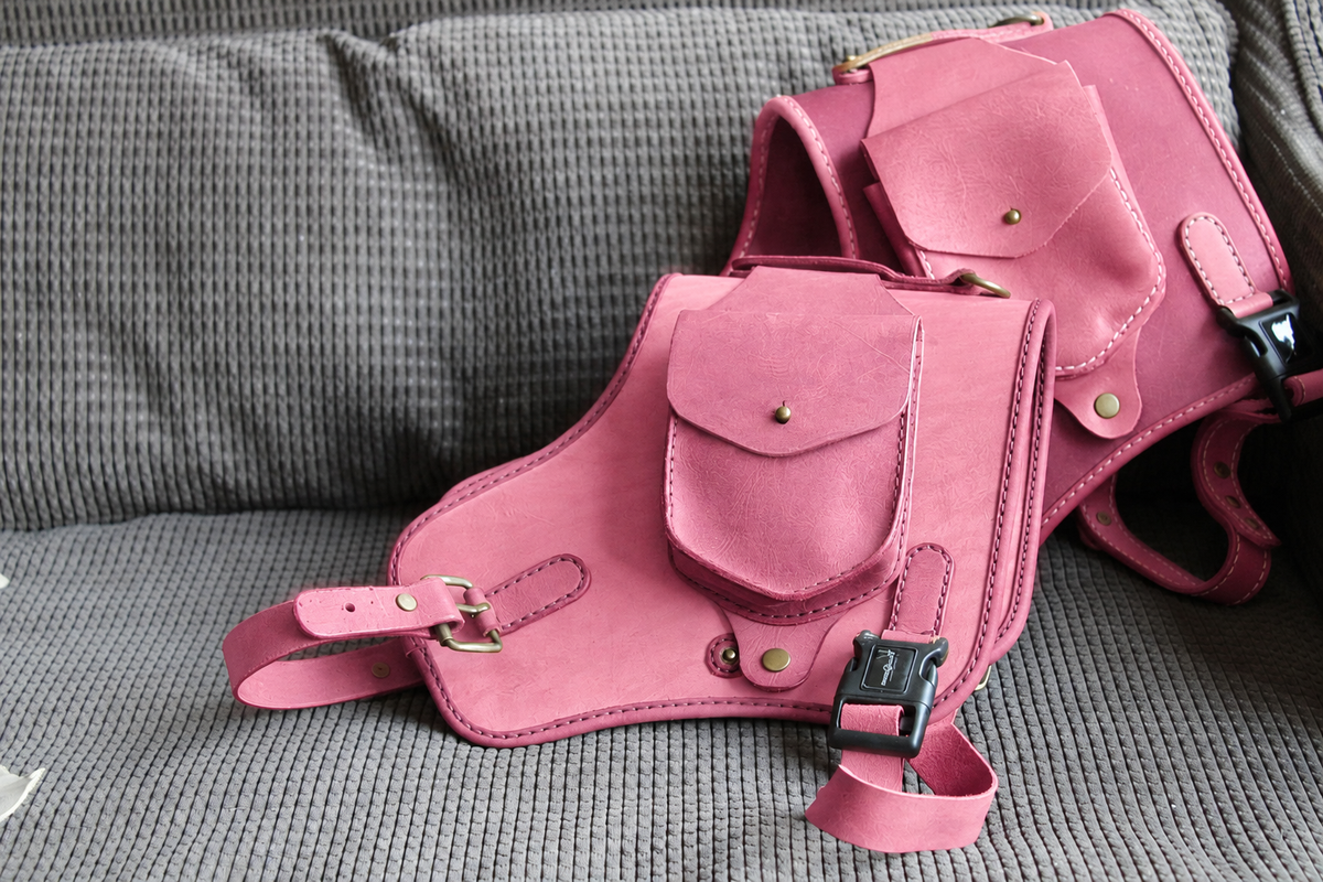 Premium Leather Dog Harness in Pink